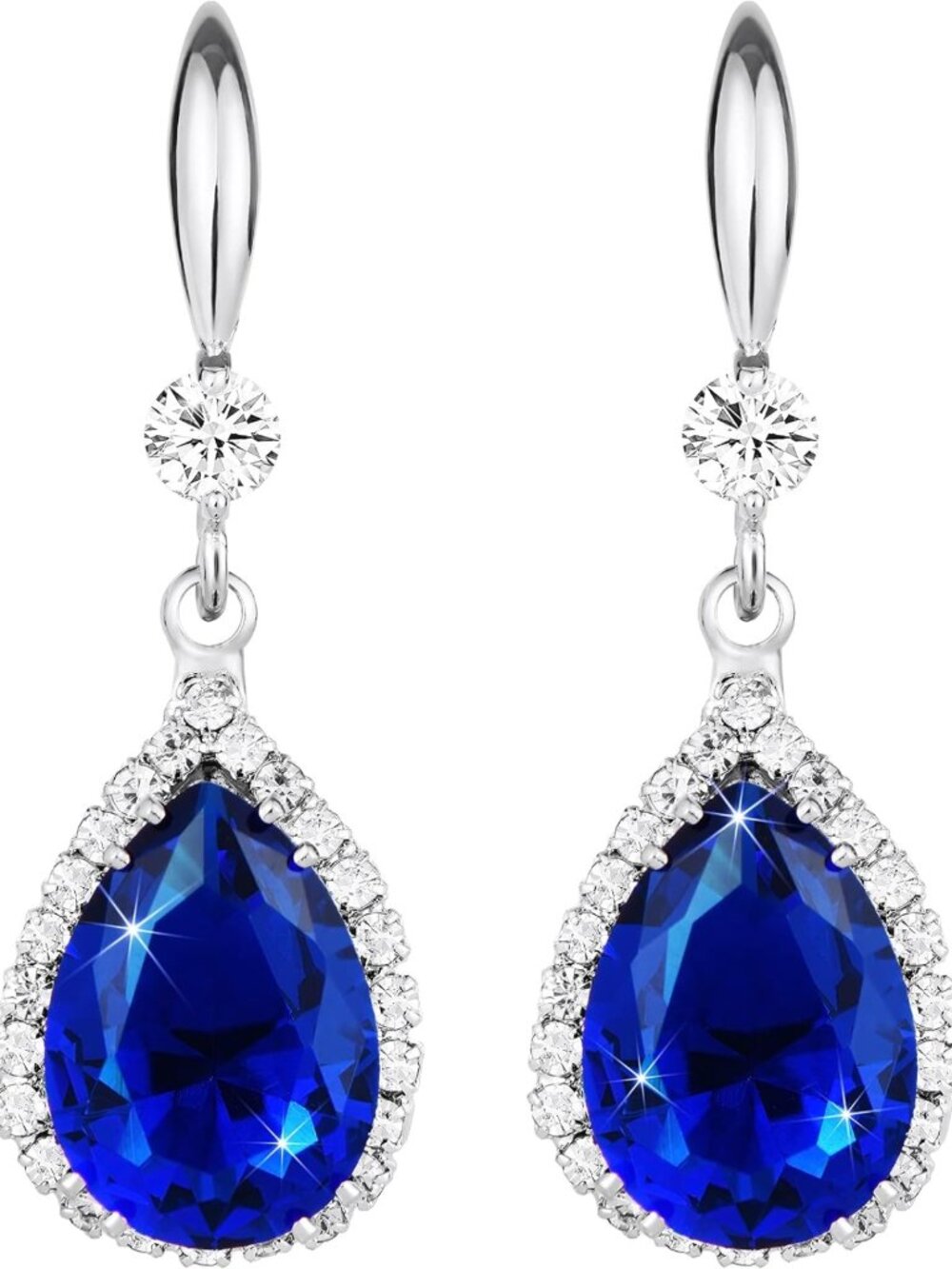 Elegant Teardrop Dangle Earrings with Sparkling Fake Diamonds for Women